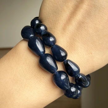 Ūdens Piliens ir Vaļīga Akmens Pērles Tumši Zils Izgatavots Distances Krelles Rotaslietas Pieņemšanas DIY Aproce Piederumi 15