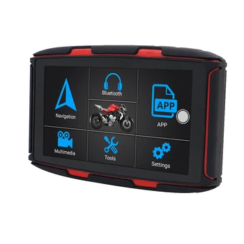 Ūdensizturīgs IP67 Motociklu Transportlīdzekļa GPS Auto GPS Navigācija Android 4.4 WIFI, Bluetooth Uzcelta 8GB Play Store APP lejupielāde Bluetooth