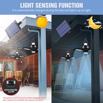 Ūdensizturīgs Solar Power LED Gaismas Portatīvie LED Garāžu Saules Gaismas, LED Spuldzes, Āra Kempings Lampa 60W 80W Dārza Avārijas Apgaismojums