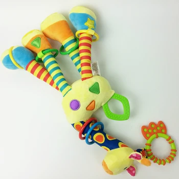 Žirafe auto karājas gulta bell Zīdaiņu plīša bell BB zobu smaganu jaundzimušo bērnu rotaļu bērniem rotaļlietas Bērnu Izglītības Rotaļlietas