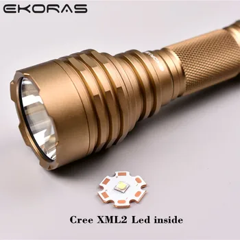 фонарик Ekoras LED Lukturīti 18650 Cree XML2 lieljaudas 1500lm Lampas Lāpu Gaismas Spēcīgu kabatas Lukturīti 18650 Ūdensizturīgs nometnē cikls